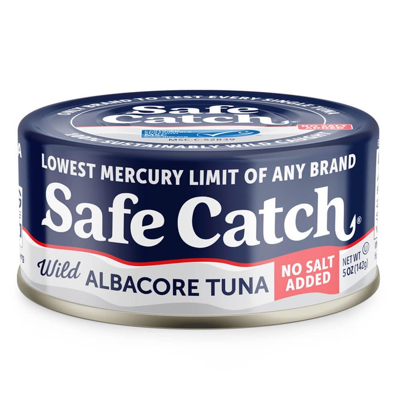 Safe Catch Canned Lowest Mercury Limit Albacore Tuna Fish No Salt Added, Wild Caught, Gluten-Free, Kosher, Keto, 5oz Can, 6-Pack - Image 1
